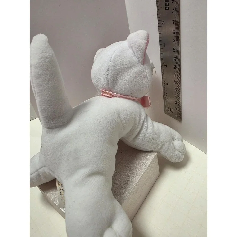 vintage 1980s Tonka Pound‎ Purries cat plush toy white fur, pink ears kitty